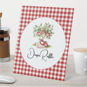 The Apple of our Eye Baby Shower Paper Plate Pedestal Sign