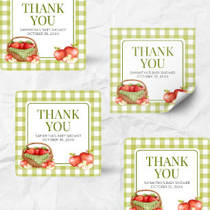 The Apple of Our Eye Baby Shower Square Sticker
