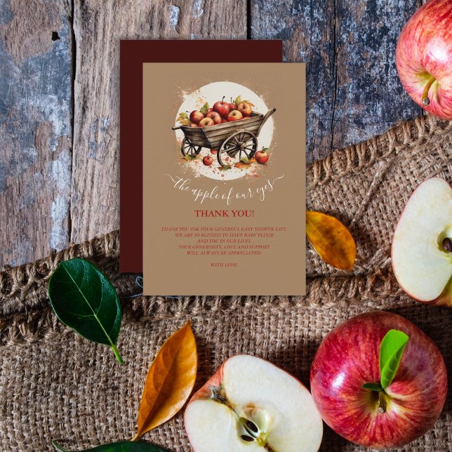 The Apple Of Our Eye Baby Shower Thank You Card (Creator Uploaded)