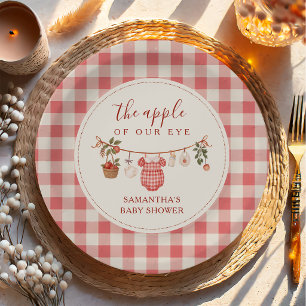 The Apple of Our Eye Clothesline Baby Shower Paper Plate