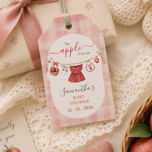 The Apple Of Our Eye clothesline dusty rose  Gift Tags
