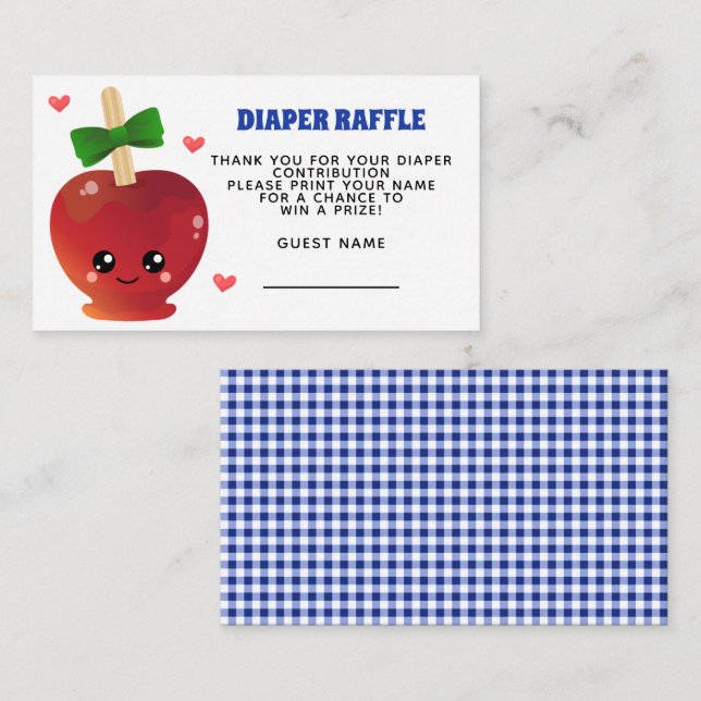 The Apple of our eye Diaper Raffle Enclosure Card (Front/Back)