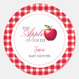 The Apple of Our Eye Fall Baby Shower  Classic Round Sticker