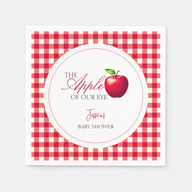 The Apple of Our Eye Fall Baby Shower  Napkin (Front)