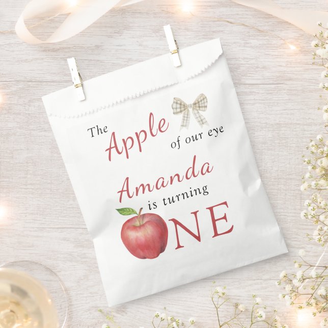 The Apple of our eye Kids Birthday Party  Favour Bag (Clipped)