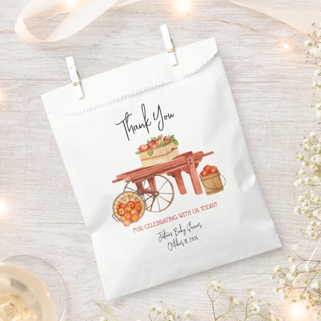 The Apple of our Eye Personalised Baby Shower  Favour Bag (Clipped)