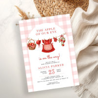 The apple of our eye pink gingham girl baby shower