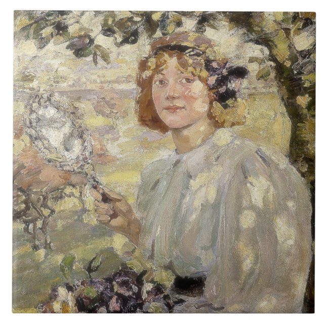 The Apple Tree (by Bessie MacNicol) Ceramic Tile (Front)