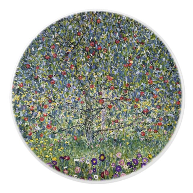 The Apple Tree (by Gustav Klimt) Ceramic Knob (Front)