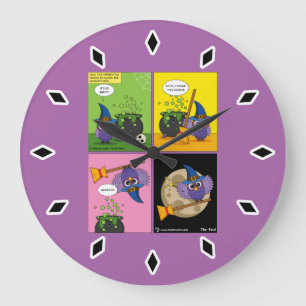 The Apprentice Wizard - Cleaning Comic Large Clock