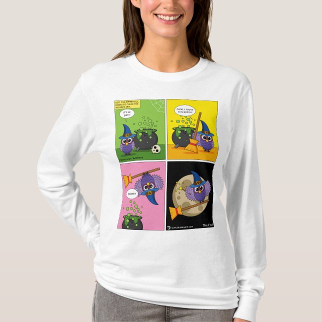 The Apprentice Wizard - Cleaning Comic T-Shirt (Front)