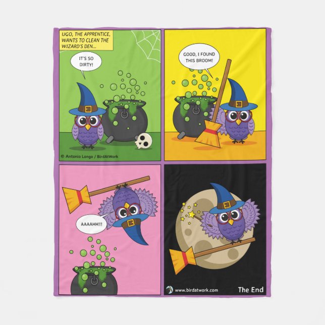 The Apprentice Wizard - Cleaning Fleece Blanket (Front)