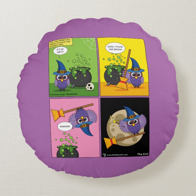 The Apprentice Wizard - Cleaning Round Cushion (Front)