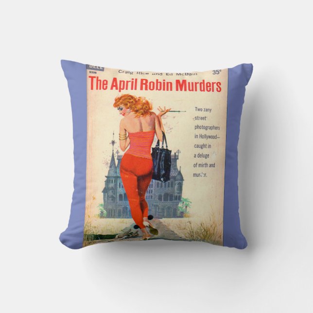 The April Robin Murders pulp novel cover Cushion (Front)