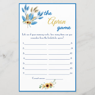 The Apron Bridal Shower Game Card Flyer