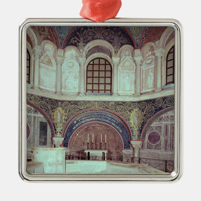 The apse with the baptismal font metal ornament (Front)