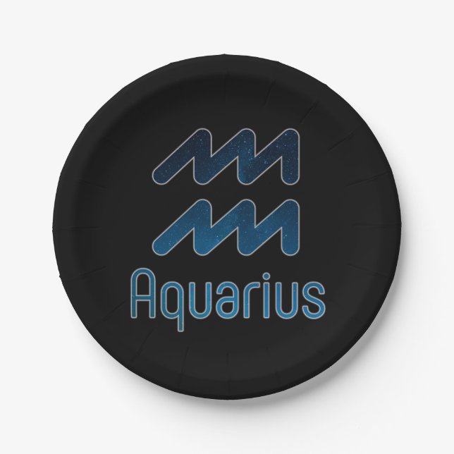 The Aquarius Constellation - Galaxy   Paper Plate (Front)