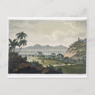 The aqueduct in Rio de Janeiro (colour engraving) Postcard