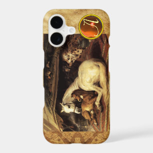 THE ARAB TENT WITH HORSE Orange Agate Gem Monogram