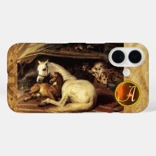 THE ARAB TENT WITH HORSE Orange Agate Gem Monogram iPhone 16 Case