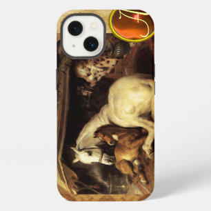 THE ARAB TENT WITH HORSE Orange Agate Gem Monogram iPhone Case