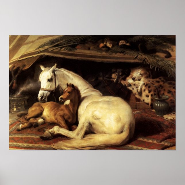 THE ARAB TENT WITH HORSES AND OTHER ANIMALS POSTER (Front)