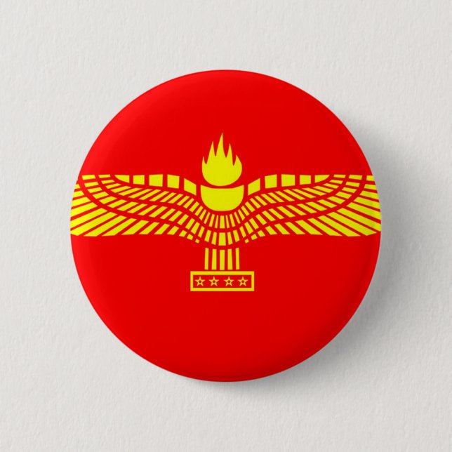 the-aramaic-flag- 6 cm round badge (Front)