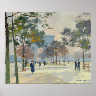 The Arc de Triomphe in Autumn, Paris Poster