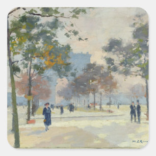 The Arc de Triomphe in Autumn, Paris Square Sticker