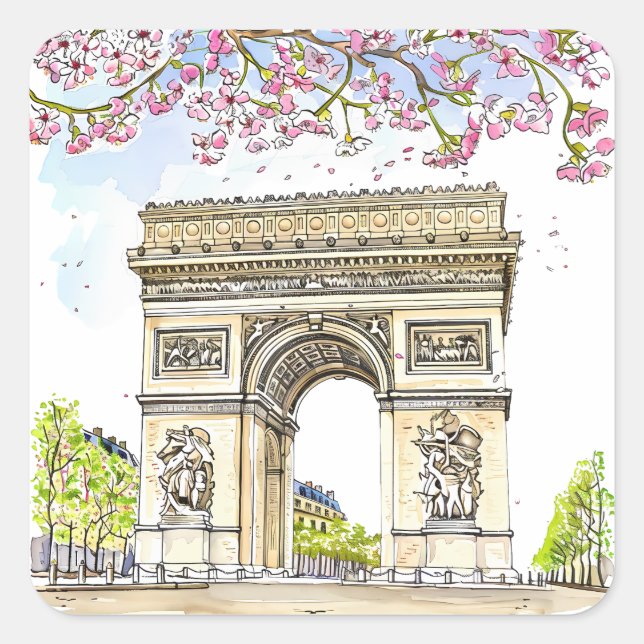 The Arc of Triomphe (Paris) Square Sticker (Front)