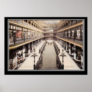 The Arcade at Cleveland circa 1900 Poster