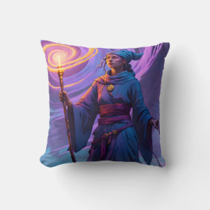 The Arcane Path – Fantasy Wizard Art Throw Pillow