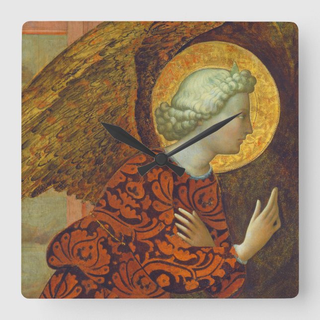 The Archangel Gabriel, c. 1430 (tempera on panel) Square Wall Clock (Front)