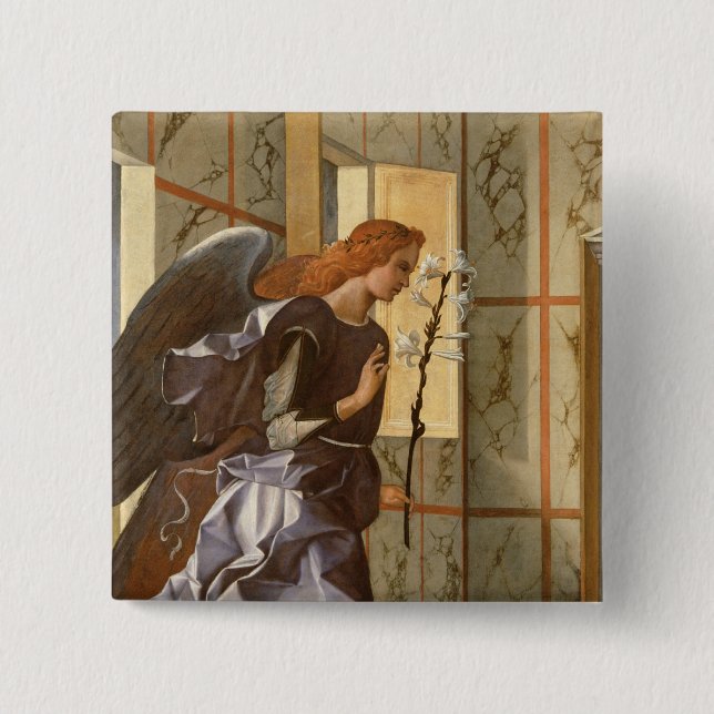 The Archangel Gabriel, from The Annunciation dipty 15 Cm Square Badge (Front)