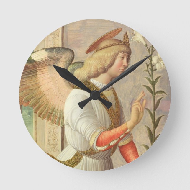 The Archangel Gabriel (panel) Round Clock (Front)