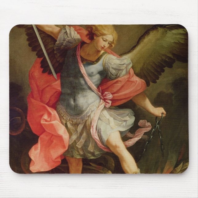 The Archangel Michael defeating Satan Mouse Pad (Front)
