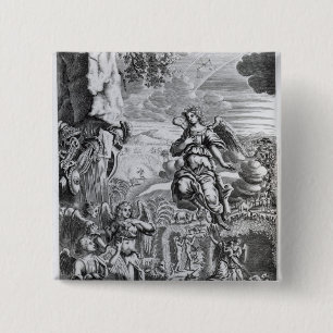 The archangel Uriel informs Gabriel 15 Cm Square Badge