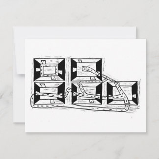 The Architecture of Connection Linocut RSVP Card