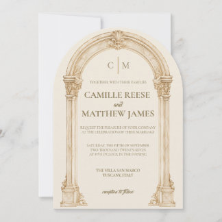 The Archway: Gold Wedding Invitation