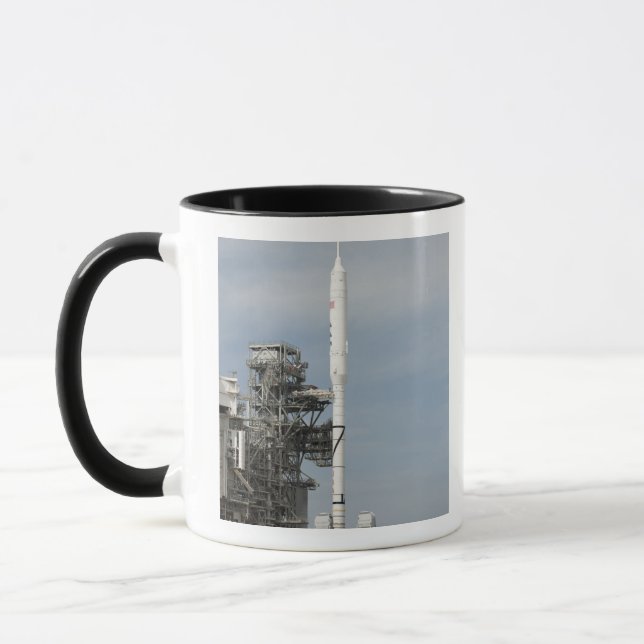 The Ares I-X rocket is seen on the launch pad Mug (Left)