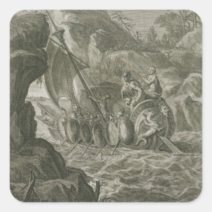 The Argonauts Pass the Symplegades (engraving) Square Sticker