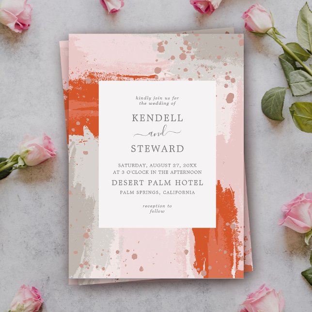 The Arist's Wedding bright modern abstract stylish Invitation (Creator Uploaded)