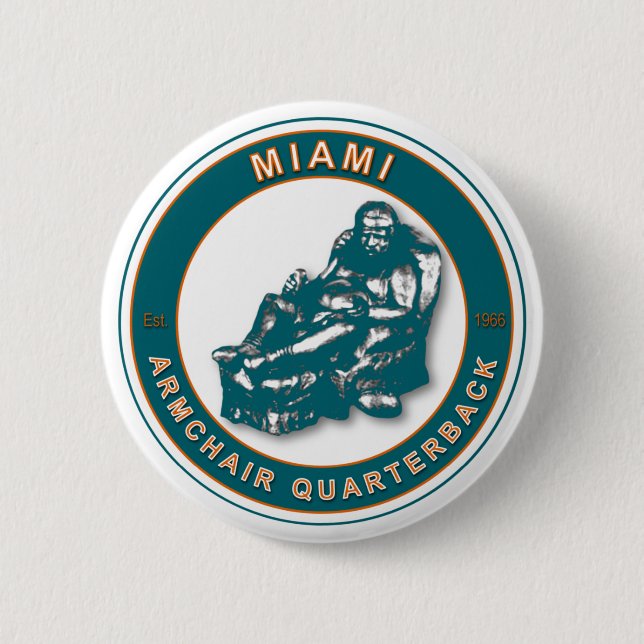 The Armchair QB Miami Football Button (Front)