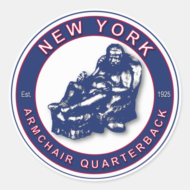 THE ARMCHAIR QB - New York Giants Classic Round Sticker (Front)