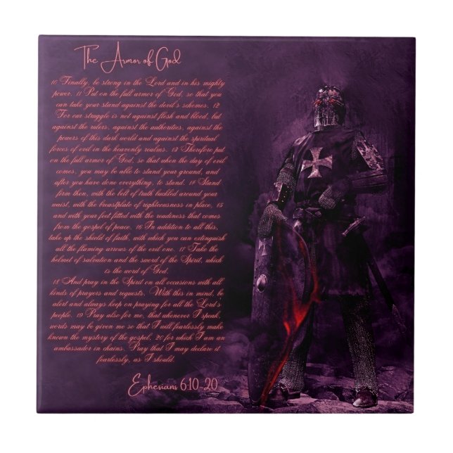 The Armour of GOD Ceramic Tile (Front)