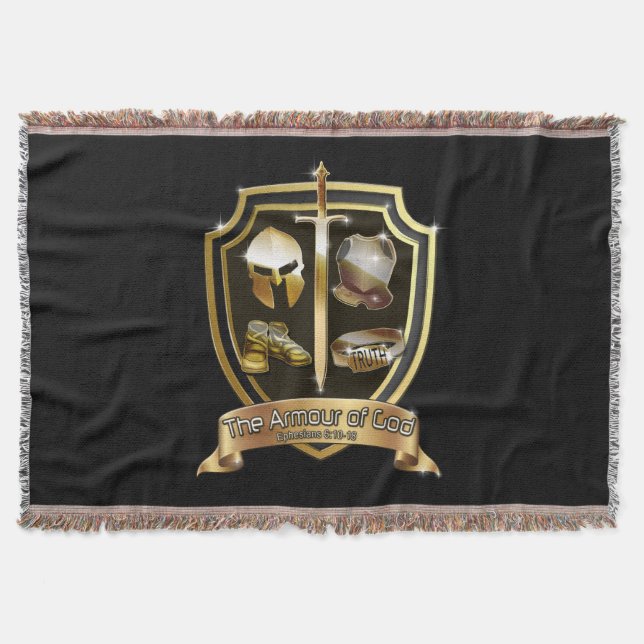 The Armour of God Christian Gospel Blanket (Front)