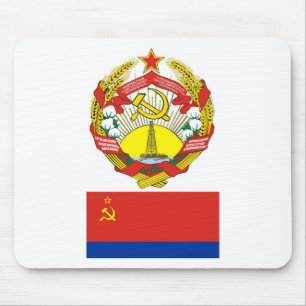 The arms and flag the Azerbaijan Soviet Socialist Mouse Pad
