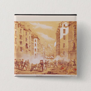 The Army Attacking a Barricade in Rue 15 Cm Square Badge