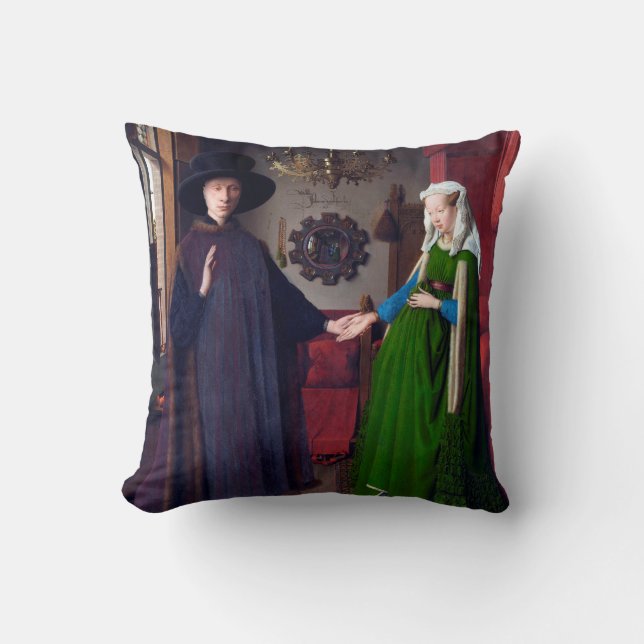The Arnolfini Portrait, Jan van Eyck Cushion (Front)