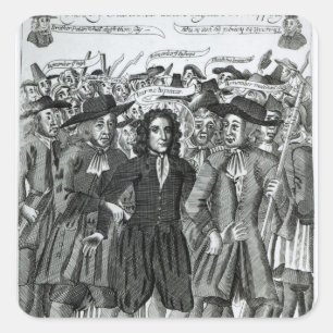 The Arrest of Judge Jeffreys  1689 Square Sticker